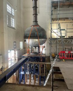 Movement of a piece of vintage gin distillery equipment