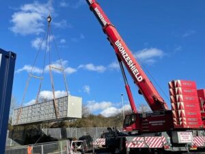 350ton crane to lift and install a new battery technology at East Cowes Power Station