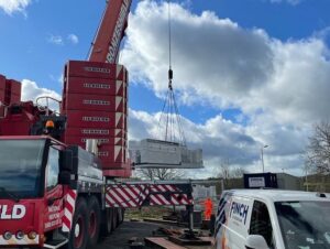 350ton crane to lift and install a new battery technology at East Cowes Power Station