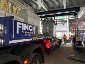 Collection, delivery and installment of this 17tonne transformer using our 60tonne gantry