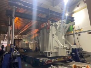 Collection, delivery and installment of this 17tonne transformer using our 60tonne gantry