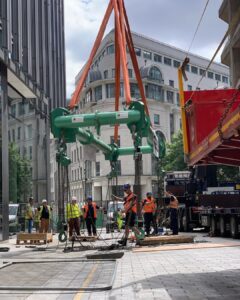 Installing a bespoke bridge between two London buildings