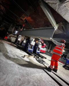 Our 60tonne gantry installing heavy steel wor