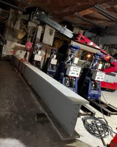 Our 60tonne gantry installing heavy steel work