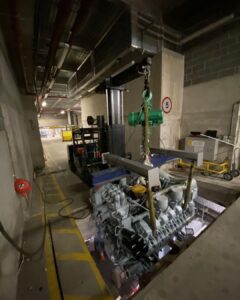 Generator install, split, lowered 7 meters then rebuilt