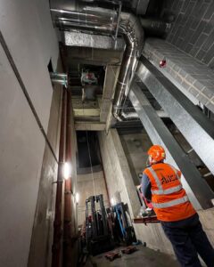 Generator install, split, lowered 7 meters then rebuilt