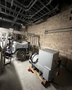 Generator install, split, lowered 7 meters then rebuilt