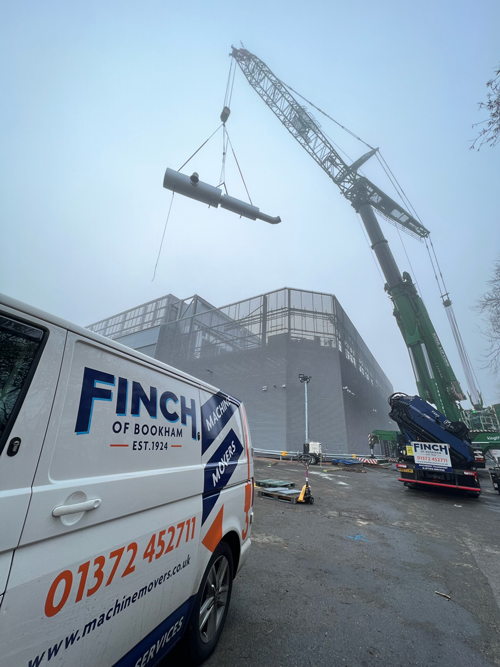 Finch Contract Lifting Services with Crane in foggy conditions